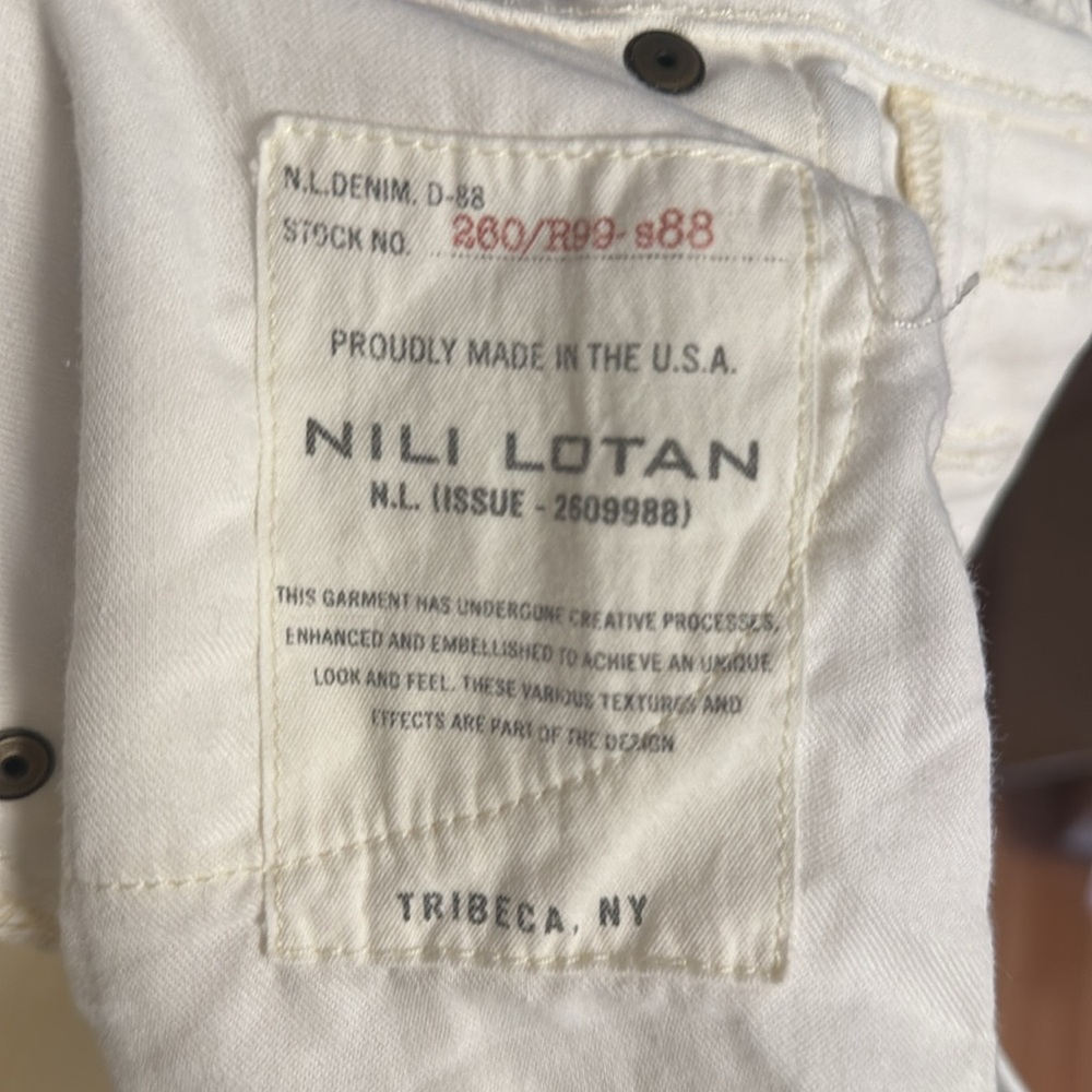 Nili Lotan Juliet Women's White (cream) Jeans, size 29. **hemmed** - Picture 4 of 12